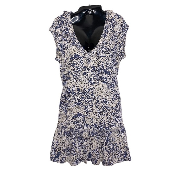 Joie Blue Floral Drop Waist Shift Dress - Picture 1 of 4